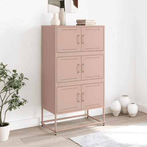 Aparador - Bufete - Móvei de apoio 68,5x38,5x123,5 cm aço rosa pt2373