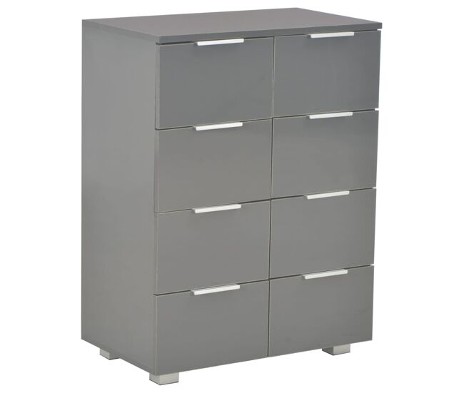 Aparador - mueble de almacenamiento de madera de ingeniería negro brillante 60x35x80 cm es3566