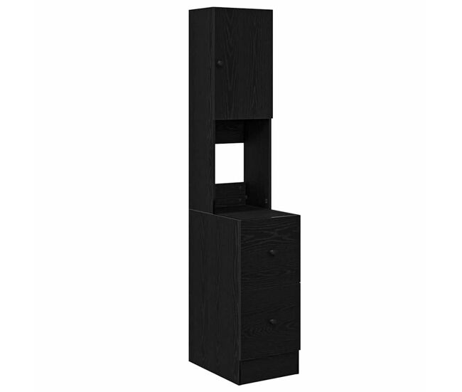 Aparador - mueble de almacenamiento de cocina con cajón roble negro 32 x 50 x 180 cm es2428