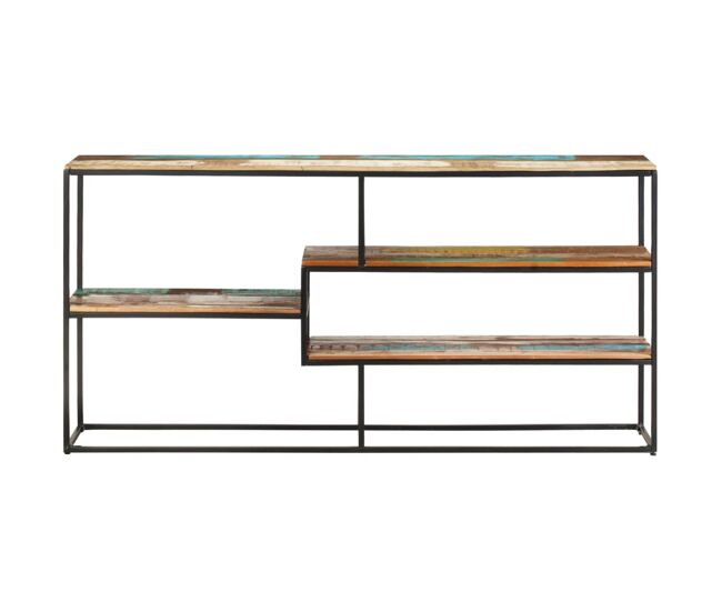 Aparador - Mueble de almacenamiento de madera maciza reciclada 150x30x75 cm es4017
