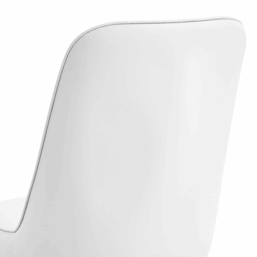 Conjunto de 2 cadeiras de jantar modernas - encosto em PU branco e pernas em metal preto - Branco+Preto