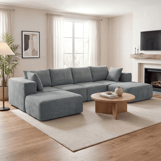HOMCOM Sofá Modular em Forma de U, Sofá de Canto Seccional de 4 Lugares com 2 Banquetas, Almofadas, Apoios de Braço Largos, Sem Montagem, Assentos Amplos e Profundos, Estofado em Veludo, Cinzento Escuro HOMCOM Sofá Modular em Forma de U, Sofá de Canto Seccional de 4 Lugares com 2 Banquetas, Almofadas, Apoios de Braço Largos, Sem Montagem, Assentos Amplos e Profundos, Estofado em Veludo, Cinzento Escuro
