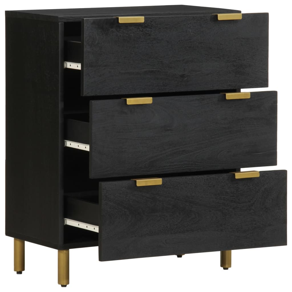 Aparador - mueble de almacenamiento de madera de ingeniería negro 60x33x75 cm es3535