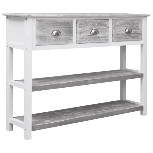 Aparador - Bufete - Móvei de apoio 108x30x76 cm madeira paulownia maciça cinzento pt4638