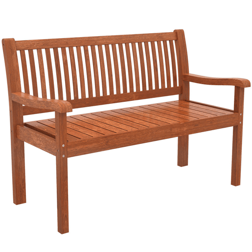 Outsunny Banco de Jardim em Madeira Banco de Exterior de 2 Lugares com Capa Impermeável Encosto Ergonómico Apoios de Braços Suporta até 240 kg para Pátio Terraço 125x62x90 cm Castanho Claro