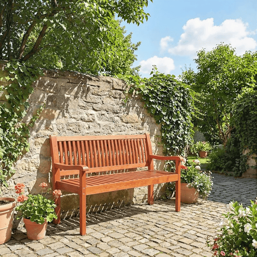 Outsunny Banco de Jardim em Madeira Banco de Exterior de 2 Lugares com Capa Impermeável Encosto Ergonómico Apoios de Braços Suporta até 240 kg para Pátio Terraço 125x62x90 cm Castanho Claro