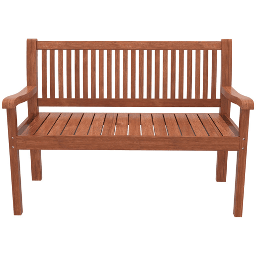 Outsunny Banco de Jardim em Madeira Banco de Exterior de 2 Lugares com Capa Impermeável Encosto Ergonómico Apoios de Braços Suporta até 240 kg para Pátio Terraço 125x62x90 cm Castanho Claro