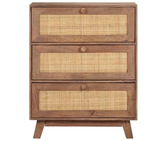 Aparador - mueble de almacenamiento de madera maciza de mango 61x35x76 cm es3878