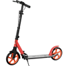 HOMCOM Trotinete Dobrável para Adultos e Crianças a partir de 14 Anos com Guiador Ajustável, Rodas Grandes de 200 mm, Amortecimento e Travão, Carga Máxima de 100 kg, 91,5x36,5x91-104 cm, Vermelho