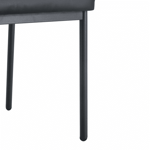 Conjunto de 4 cadeiras para sala de jantar - Encosto em PU preto com padrão vertical + pernas metálicas pretas - Cor preta