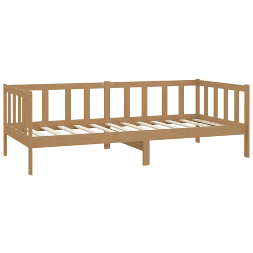 Sofá-cama, Sofá conversível com colchão 90x200 cm pinho maciço castanho mel