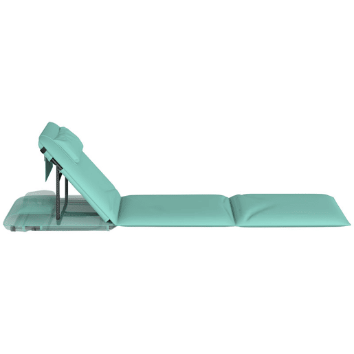 Outsunny Conjunto de 2 Tapetes de Praia Dobráveis, Tapetes Portáteis com Encosto Ajustável, Almofada Acolchoada, Tecido Oxford 600D e Estrutura Metálica, para Jardim, 146x50x2 cm, Verde