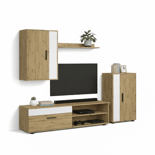 Salón Lunet en medida 190 cm Blanco Artik (Blanco Mate) - Alpino 140 x 36,2 x 35 cm