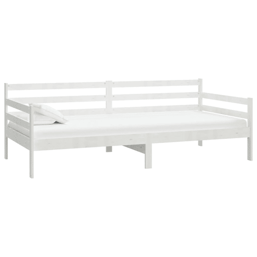 Sofá-cama, Sofá conversível com colchão 90x200 cm pinho maciço branco