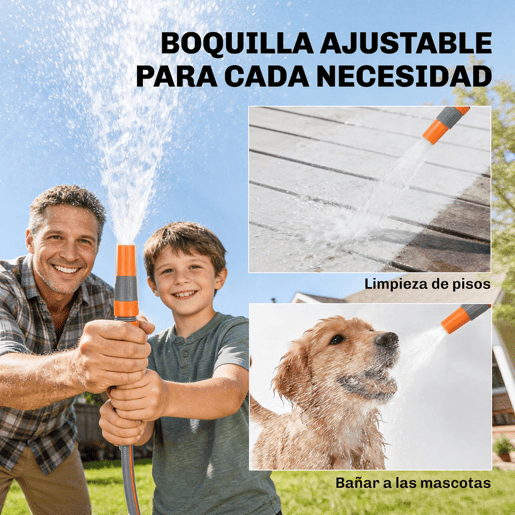 Outsunny Carretel de Mangueira para Jardim 30+2u202Fm com Bocal de 2 Modos Carretel de Mangueira de Parede com Bloqueio Automático e Retracção Controlada Suporte Orientável 180° Laranja