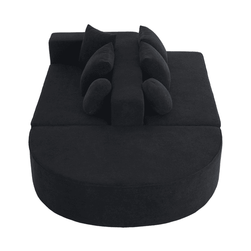 Sofá modular de 5 lugares - moderno, chenille confortável, sem montagem - preto