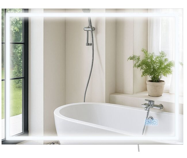 Espejo de baño jaffrey vidrio vidrio transparente 3.5x80x60 cm
