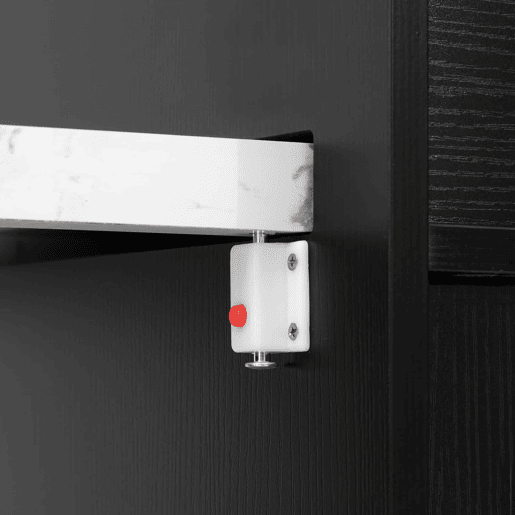 Ilha de cozinha multifuncional - com rodas, mesa extensível com iluminação LED e tomadas - preta Ilha de cozinha multifuncional - com rodas, mesa extensível com iluminação LED e tomadas - preta