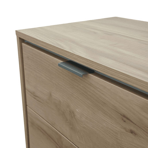 Mesa de cabeceira Sforza com 2 gavetas, carvalho natural, 53x56x40 cm