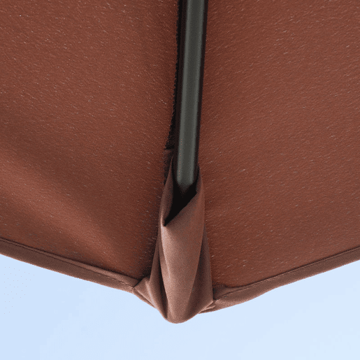 Outsunny Chapéu de Sol de Parede para Jardim 200x190x240 cm Parasol de Terraço com Manivela Poste de Aço e Base Cruzada Anti-UV para Terraço Varanda Castanho