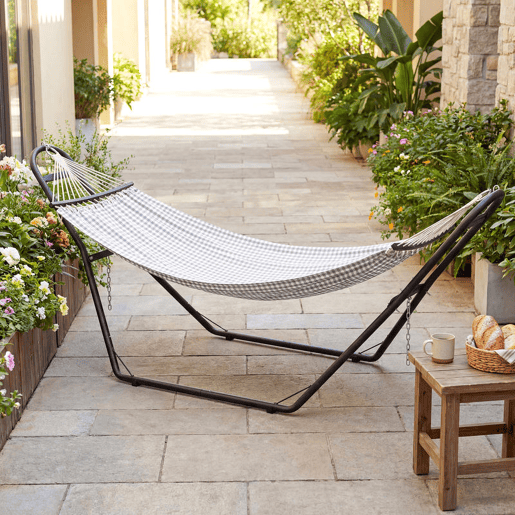Outsunny Suporte de Rede para 2-3 Pessoas, 278 cm, Corrente Ajustável, Estrutura de Aço, Ganchos em S, Pés Antiderrapantes, Redes 2,75-4 m, Capacidade 150 kg, Preto