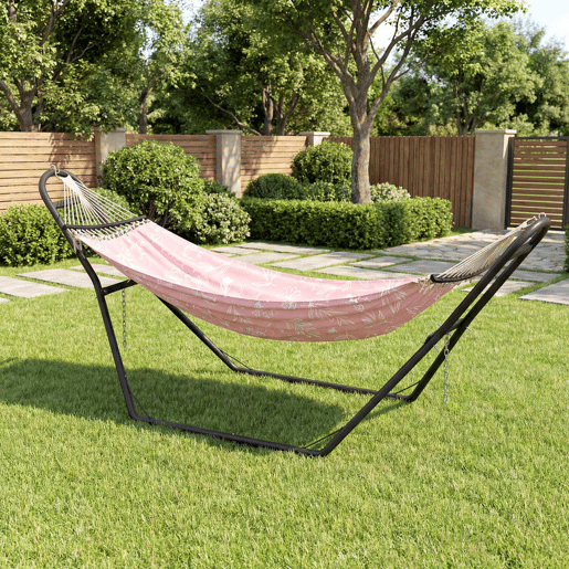 Outsunny Suporte de Rede para 2-3 Pessoas, 278 cm, Corrente Ajustável, Estrutura de Aço, Ganchos em S, Pés Antiderrapantes, Redes 2,75-4 m, Capacidade 150 kg, Preto