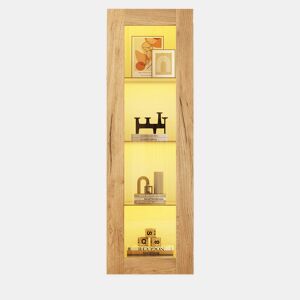 Vitrine de painel de partículas com 1 porta e luz led,branco+natural