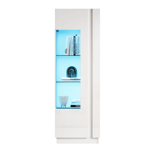 Vitrine de painel de partículas com 1 porta e luz led,branco Vitrine de painel de partículas com 1 porta e luz led,branco