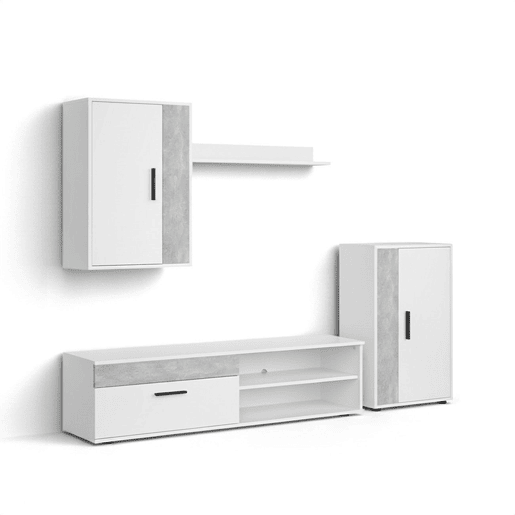 Salón Lunet en medida 190 cm Blanco - Microcemento 140 x 36,2 x 35 cm
