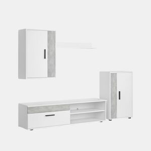 Salón Lunet en medida 190 cm Blanco - Microcemento 140 x 36,2 x 35 cm