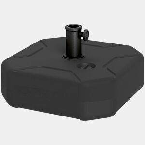 Outsunny Base para Chapéu de Sol Quadrada Suporte de Chapéu de Sol de HDPE com Postes Ø38 mm, Ø48 mm, Recarregável com Areia 25 kg ou Água 20 kg para Jardim Terraço Preto
