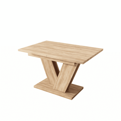 Mesa de jantar extensÃvel 140180x80 cm - 4-6 pessoas, tampo espesso, pernas em V, estilo simples - Carvalho Mesa de jantar extensÃvel 140180x80 cm - 4-6 pessoas, tampo espesso, pernas em V, estilo simples - Carvalho