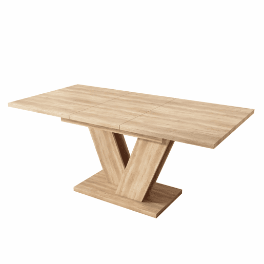 Mesa de jantar extensÃvel 140180x80 cm - 4-6 pessoas, tampo espesso, pernas em V, estilo simples - Carvalho Mesa de jantar extensÃvel 140180x80 cm - 4-6 pessoas, tampo espesso, pernas em V, estilo simples - Carvalho