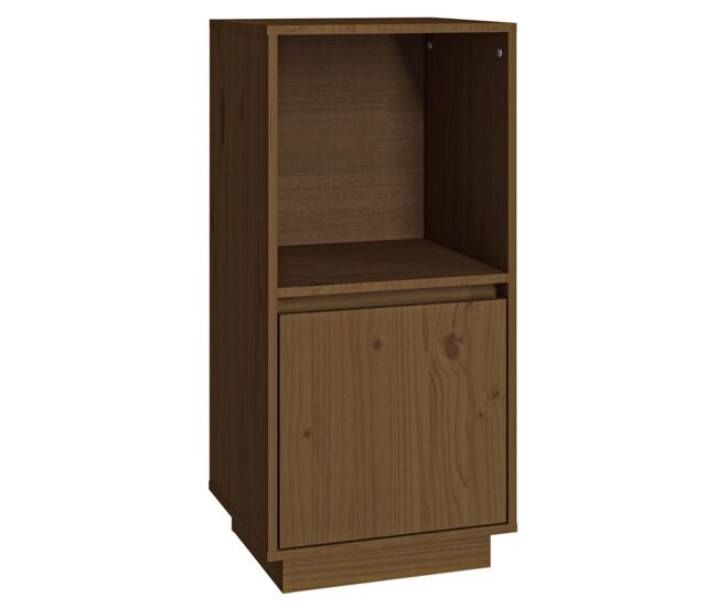 Aparador - mueble de almacenamiento de madera maciza de pino marrón miel 38x35x80 cm es3987