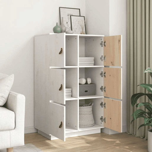 Aparador - Bufete - Móvei de apoio alto 67x40x108,5 cm pinho maciço branco pt3949
