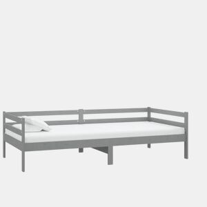 Sofá-cama, Sofá conversível com colchão 90x200 cm pinho maciço cinzento