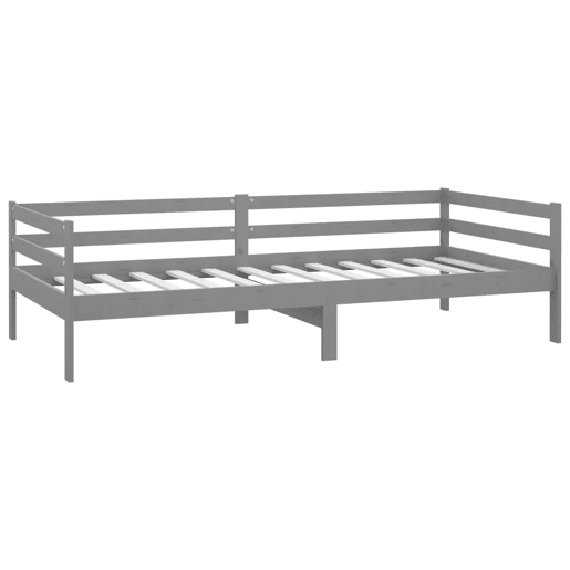 Sofá-cama, Sofá conversível com colchão 90x200 cm pinho maciço cinzento