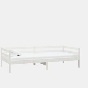 Sofá-cama, Sofá conversível com colchão 90x200 cm pinho maciço branco