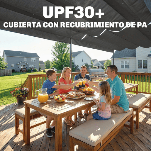 Outsunny Pérgola com Teto Retrátil Pérgola de Alumínio 588x297x230 cm Pérgola com Tecido de Poliéster Anti UV Pérgola de Jardim Exterior Cinzento Escuro