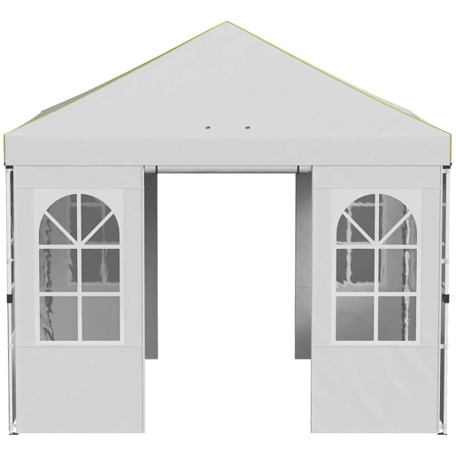 Outsunny Tenda Dobrável 3x3 m Pop-up com 4 Laterais Removíveis, Altura Ajustável, UPF 50+, Bolsa de Transporte e Sacos de Areia, Branco