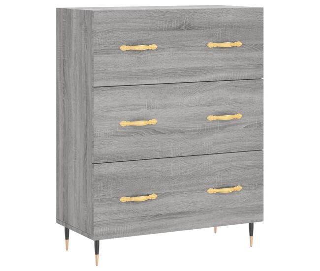 Aparador - mueble de almacenamiento de madera de ingeniería gris sonoma 69,5x34x90 cm es3444