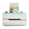 Aparador de painel de partículas com 3 portas,branco