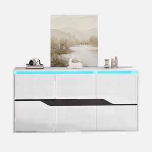 Aparador de painel de partículas com 3 portas,branco