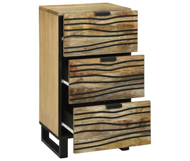 Aparador - mueble de almacenamiento marrón 40 x 33 x 75 cm madera maciza de mango es4743