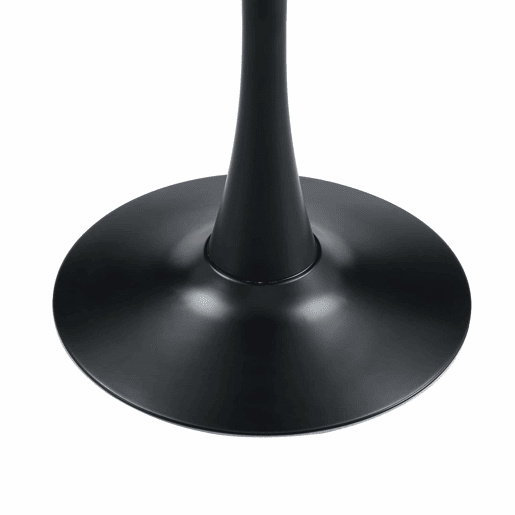 Mesa auxiliarredonda 60 cm - MDF com tecnologia termoformada, perna preta - Preto, nogueira