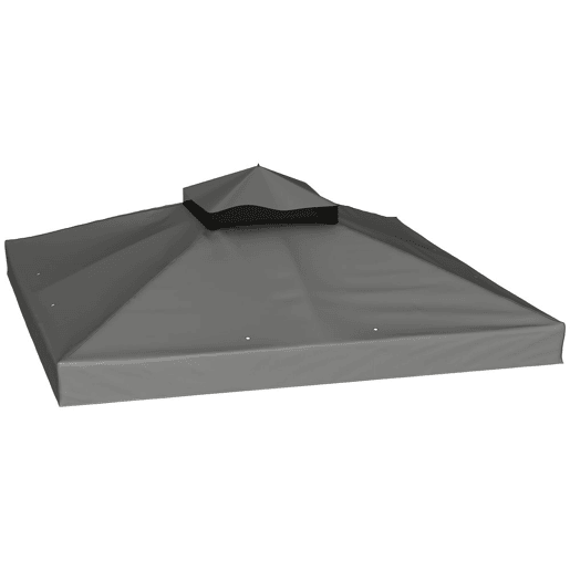 Outsunny Teto de Substituição para Pérgola, 3x3 m Cobertura de Substituição com Telhado Duplo Orifícios de Escoamento e Proteção UPF30+ APENAS Toldo de Substituição para Tenda Cinza