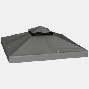 Outsunny Teto de Substituição para Pérgola, 3x3 m Cobertura de Substituição com Telhado Duplo Orifícios de Escoamento e Proteção UPF30+ APENAS Toldo de Substituição para Tenda Cinza