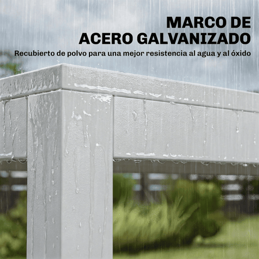 Outsunny Conjunto de Mesa e Cadeiras de Jardim de 7 Peças Móveis de Jardim para Exterior com Mesa de Plástico PSPC 6 Cadeiras Empilháveis Respiráveis Estrutura de Aço Resistente às Intempéries Branco