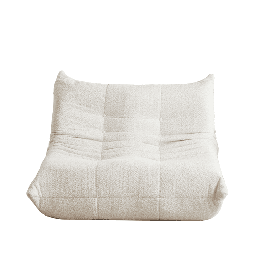 Sofá Togo 2 lugares - Chenille, sem braços, espuma viscoelástica, confortável - Bege Sofá Togo 2 lugares - Chenille, sem braços, espuma viscoelástica, confortável - Bege