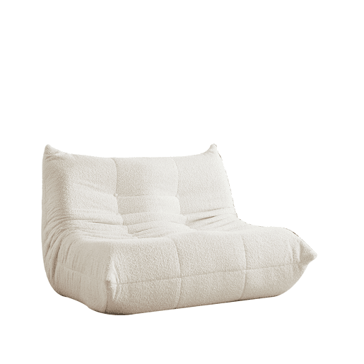 Sofá Togo 2 lugares - Chenille, sem braços, espuma viscoelástica, confortável - Bege Sofá Togo 2 lugares - Chenille, sem braços, espuma viscoelástica, confortável - Bege